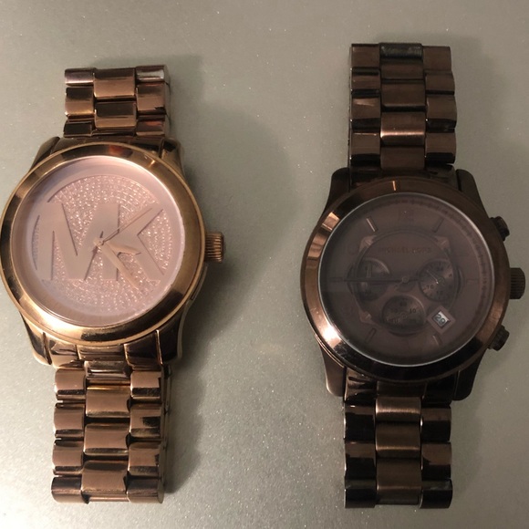 2 Michael Kors Watchs one diamonds & one Chocolate